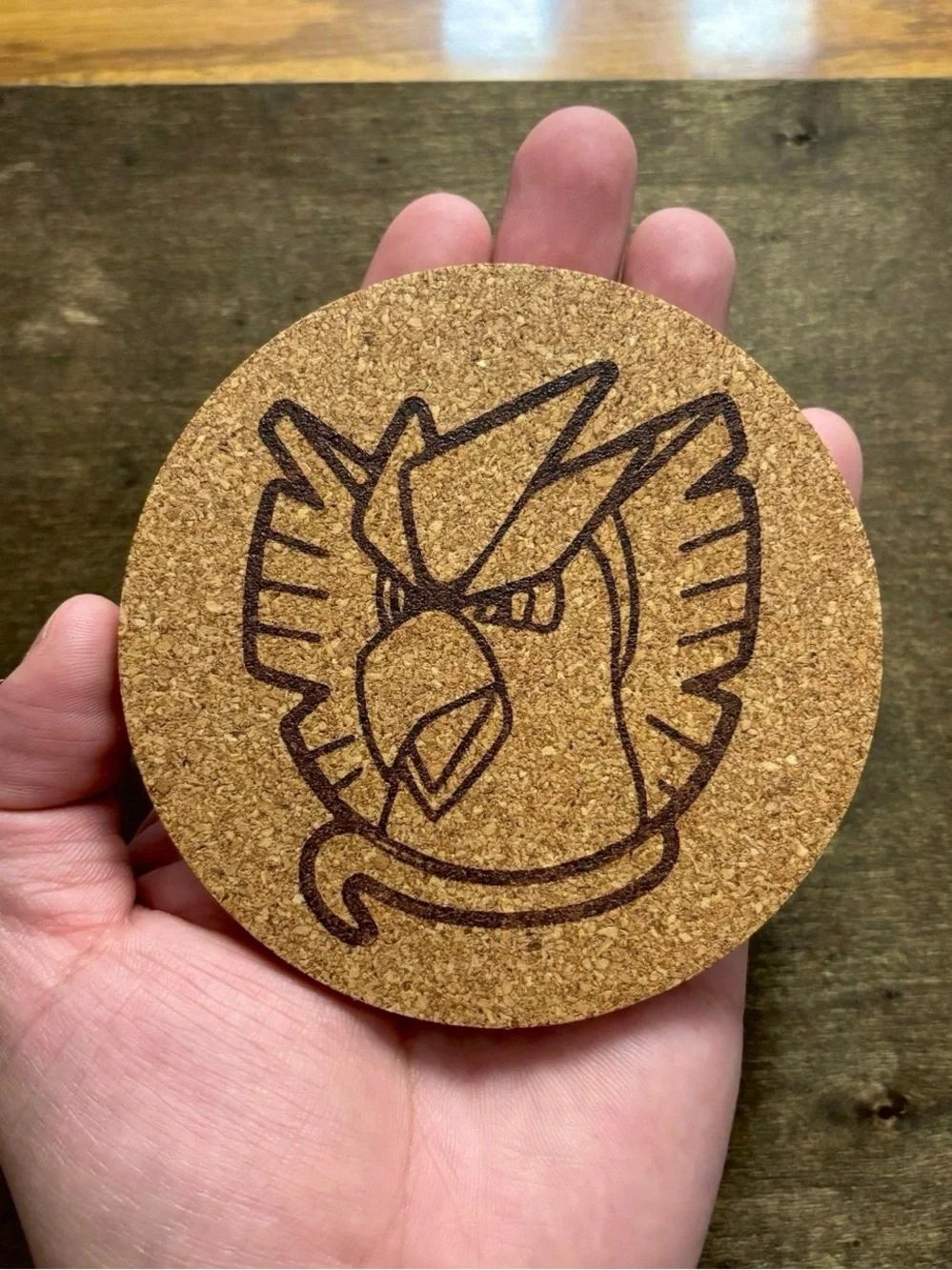 Pokemon Legendary Birds Faces Laser Engraved Cork Coasters Lot of 3